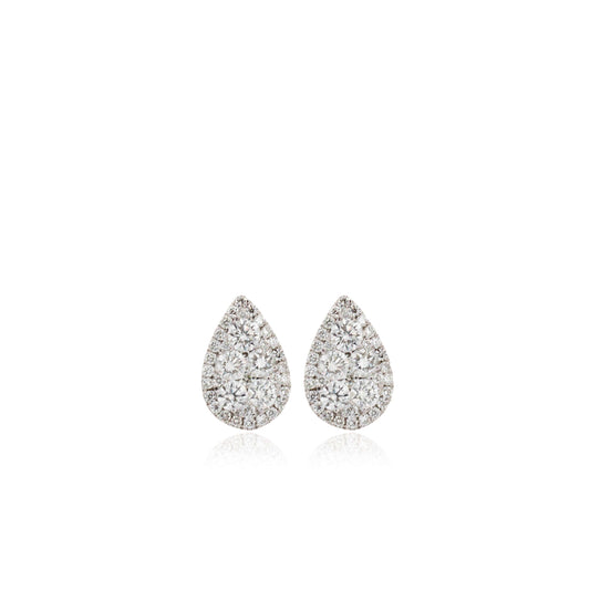 Melissa Pear-Shaped Diamond Cluster Studs