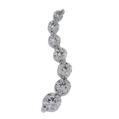 This Pendant is available in 14K White Gold. There are a total of 7 stones. There are Rounds with a total carat weight of 1 set in a Prong Set setting.