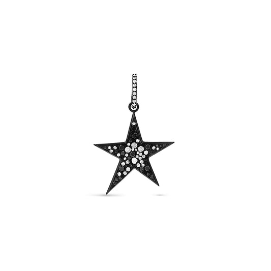 Black and White Diamond Cobblestone Star Pendant