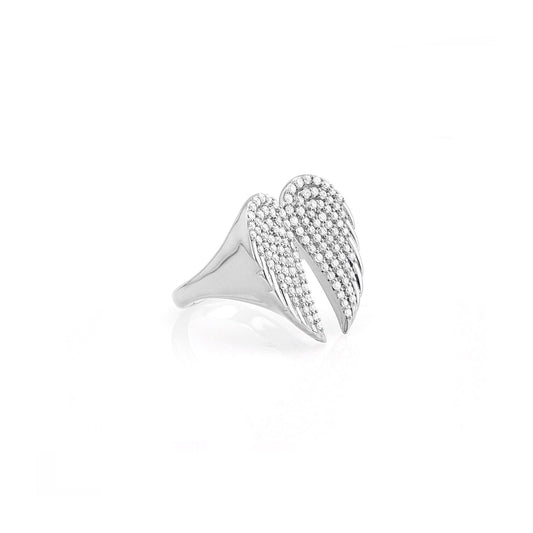 Diamond Folded Angel Wings Ring