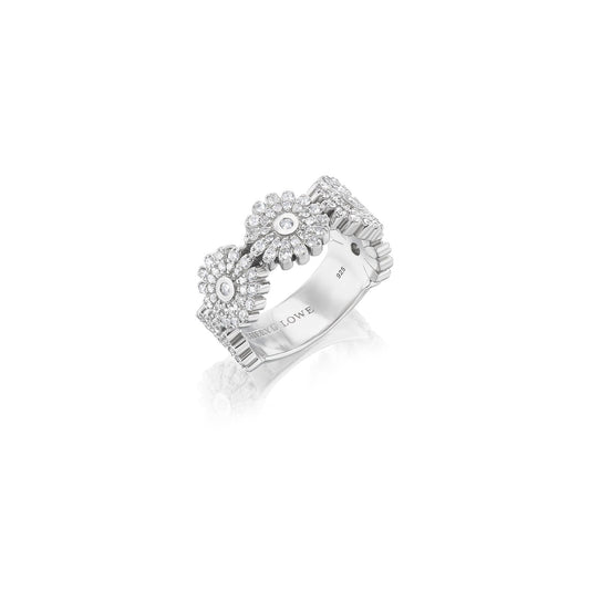 Diamond Flower Power Daisy Band Ring