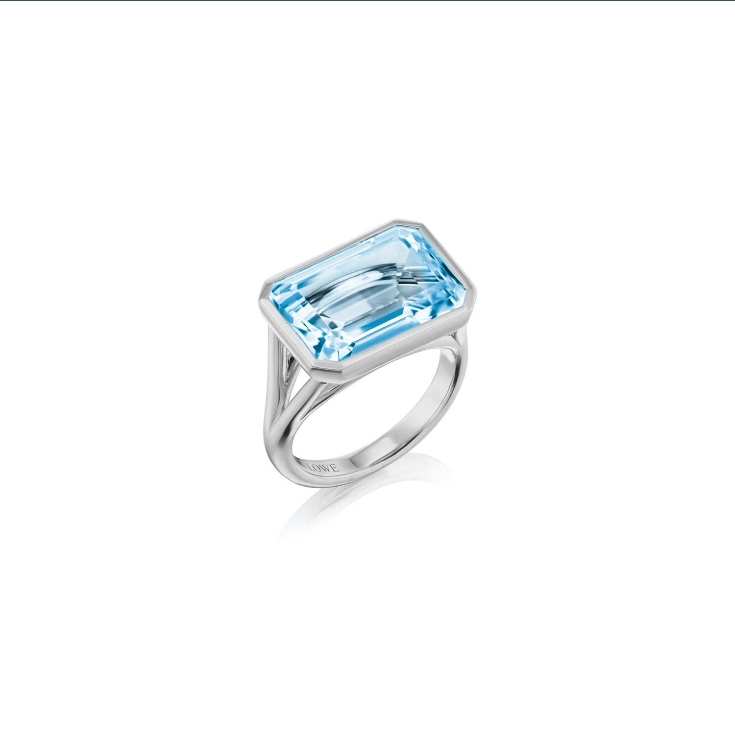 The Joni Emerald Cut Ring - Sky Blue Topaz