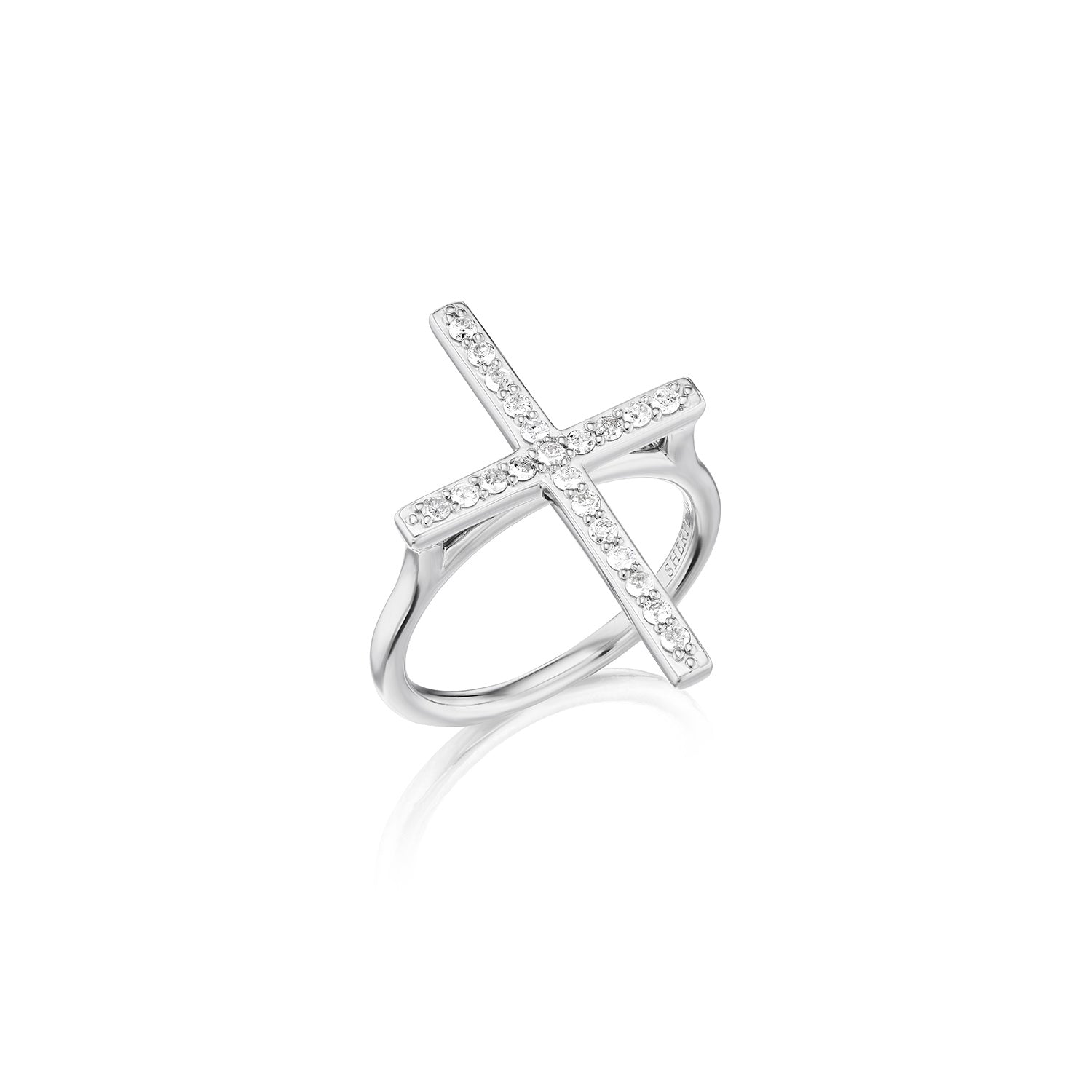 Diamond Cross Cathedral Set Ring