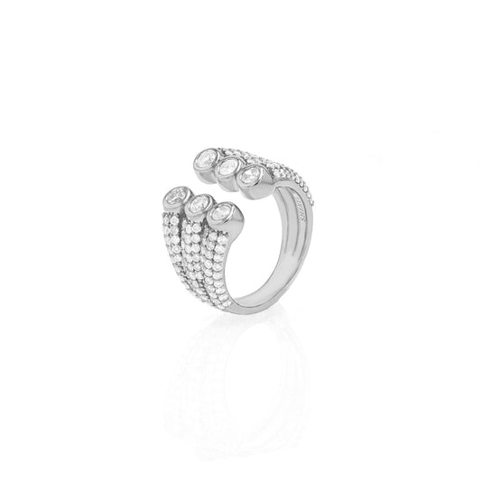 Open 6 Diamond Bezel Ring