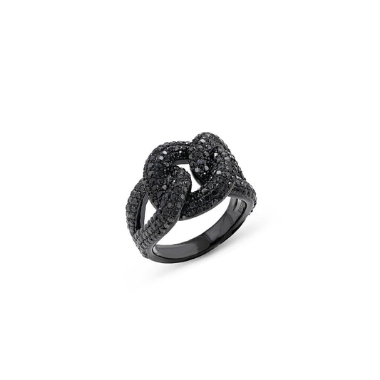 Black Diamond Love Knot Ring