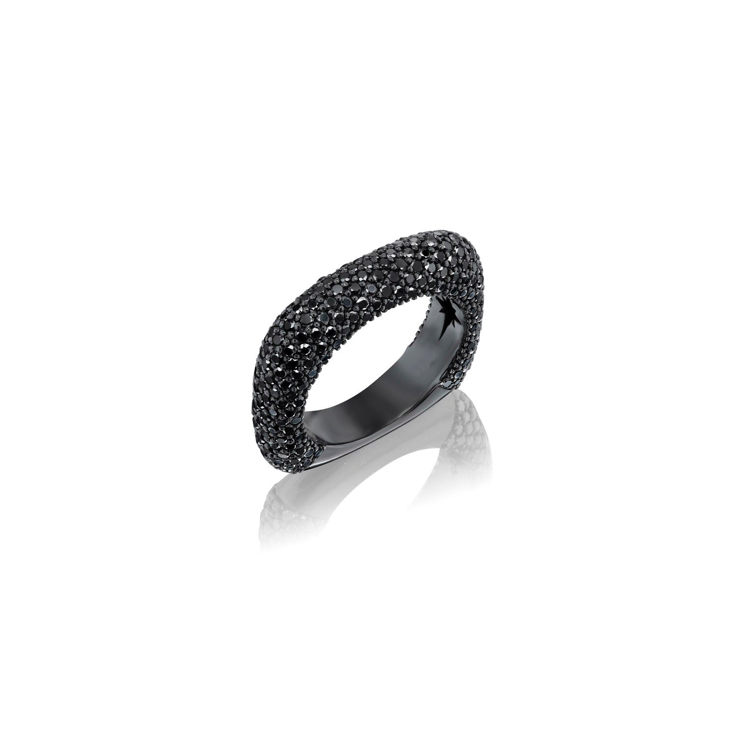 Square Black Diamond Ring