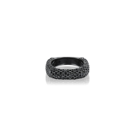 Square Black Diamond Ring