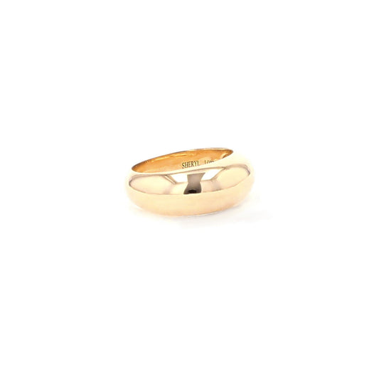 14k Gold Domed Band Ring