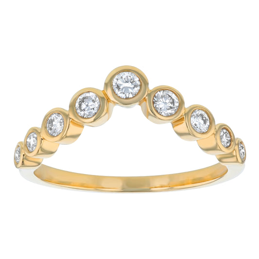 14K Yellow Gold 0.35 carat Round Diamonds Crown Ring