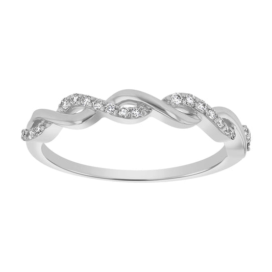 14K White Gold Infinity Diamond Band Ring