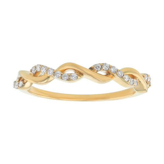 14K Yellow Gold Infinity Diamond Band Ring