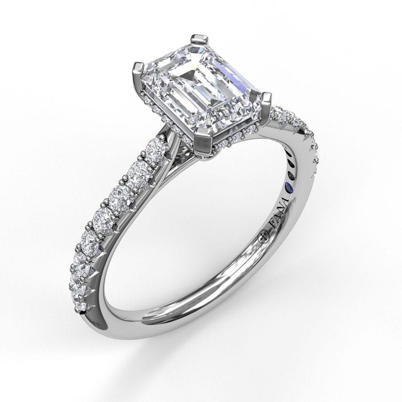 Emerald Cut Solitaire With Hidden Halo S3023 - TBird