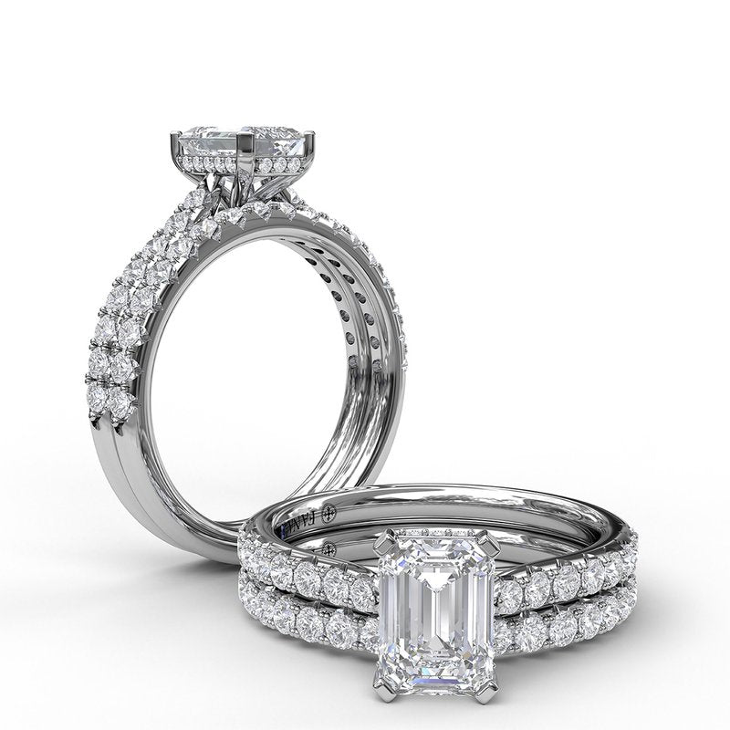 Emerald Cut Solitaire With Hidden Halo S3023 - TBird