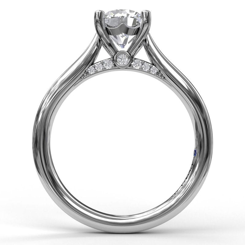 Round Cut Solitaire With Decorated Bridge S3046 - TBird