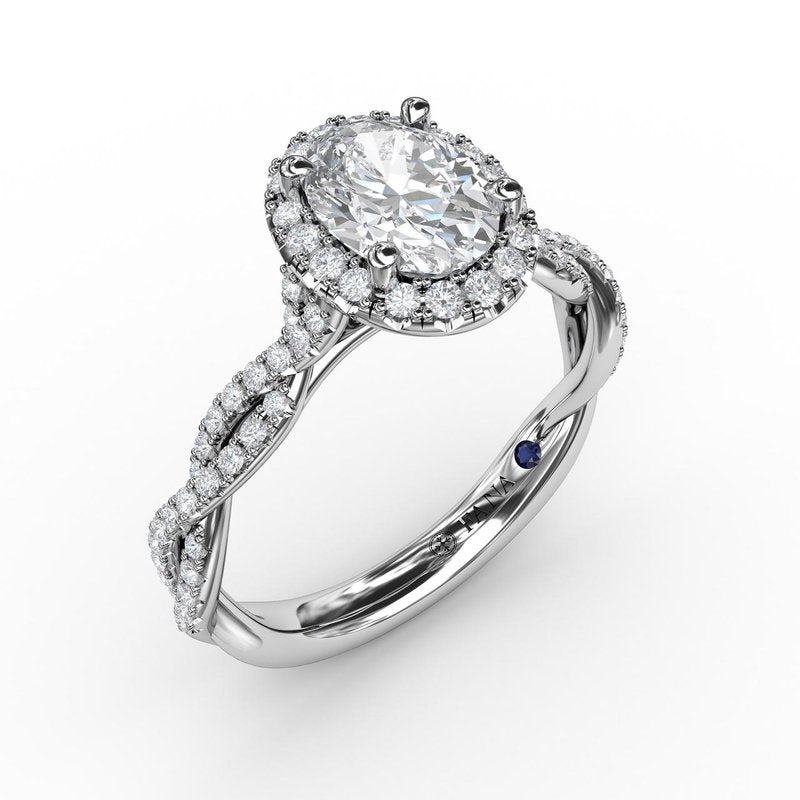 Oval Halo with Diamond Twist Shank S3111 - TBird