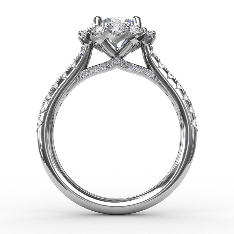 Classic Round Halo Engagement Ring S3123 - TBird