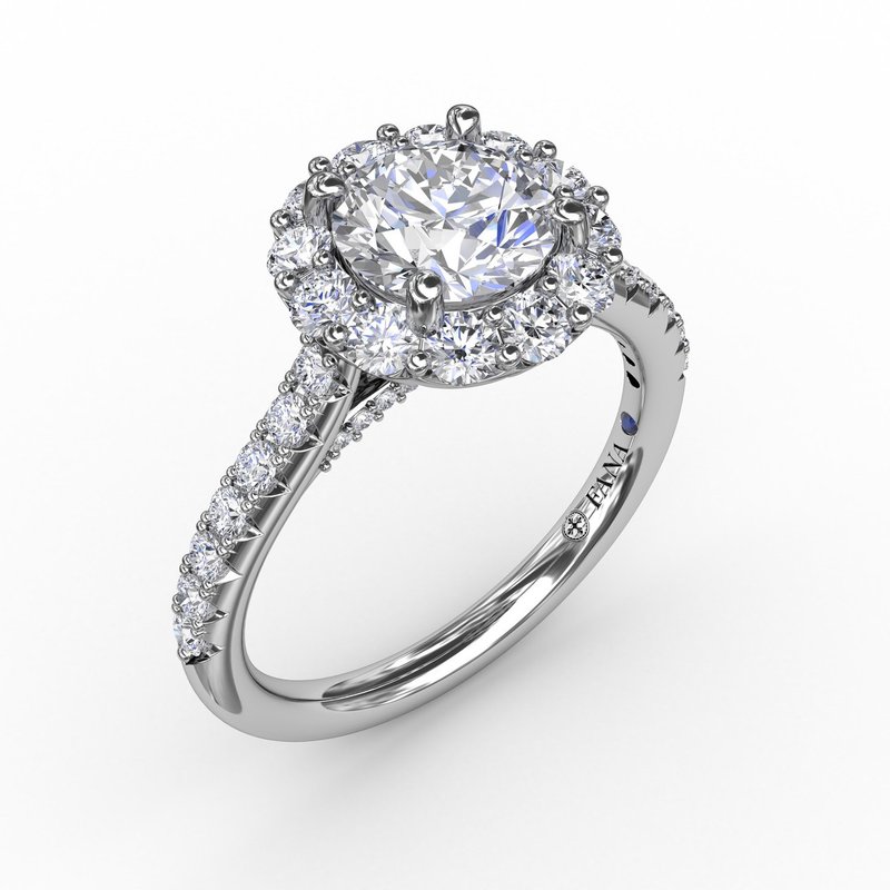 Classic Round Halo Engagement Ring S3123 - TBird