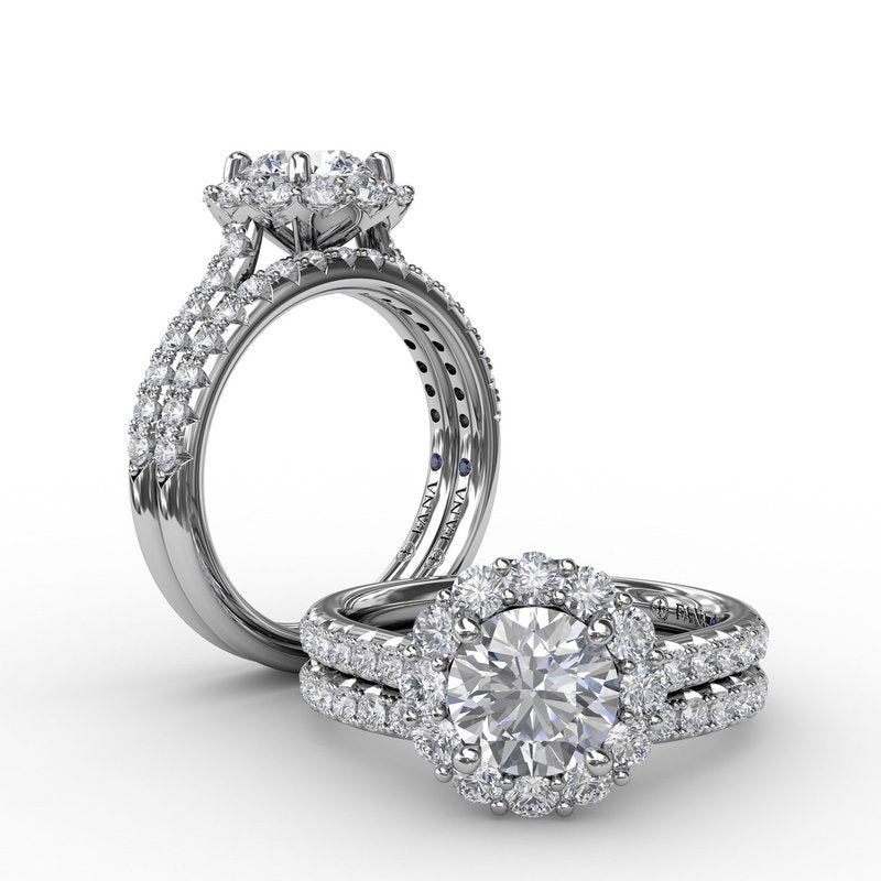 Classic Round Halo Engagement Ring S3123 - TBird