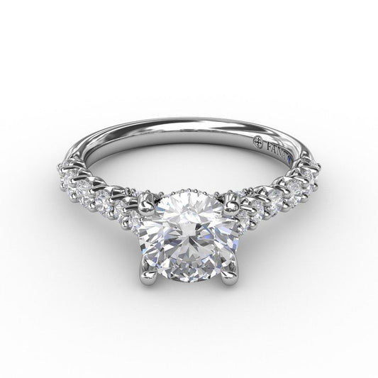 Contemporary Diamond Solitaire Engagement Ring With Hidden Halo S3216 - TBird