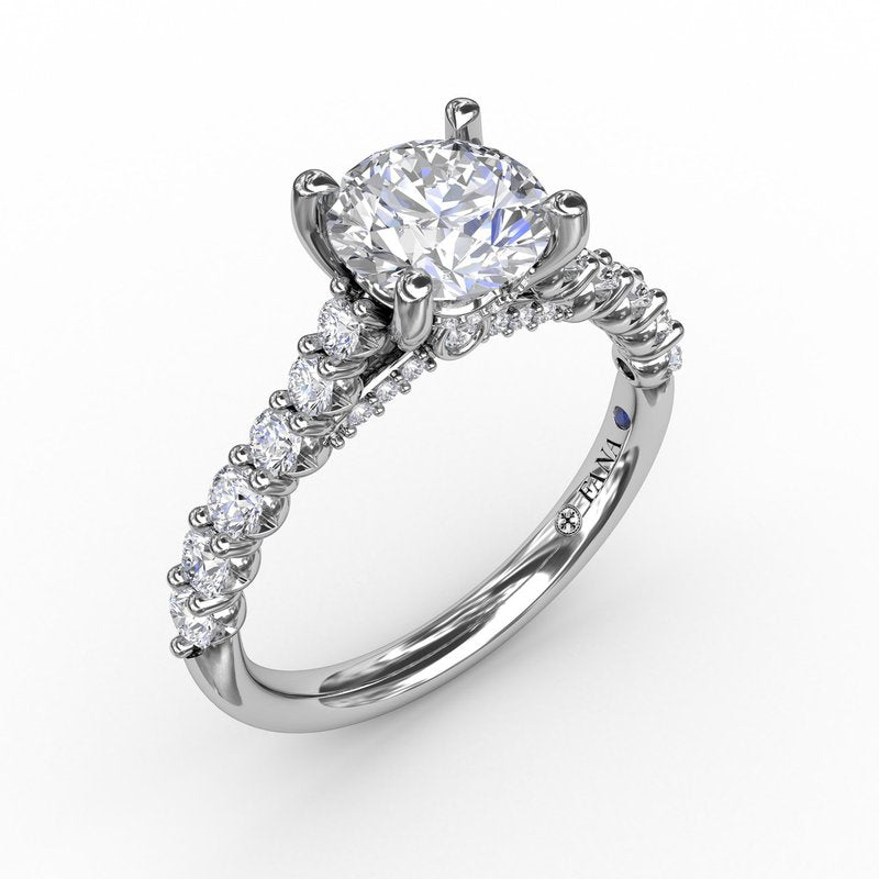 Contemporary Diamond Solitaire Engagement Ring With Hidden Halo S3216 - TBird