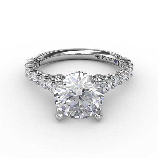 Contemporary Diamond Solitaire Engagement Ring With Hidden Halo S3219 - TBird