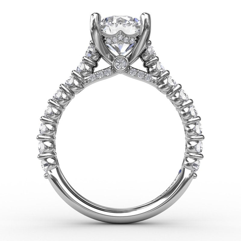 Contemporary Diamond Solitaire Engagement Ring With Hidden Halo S3219 - TBird