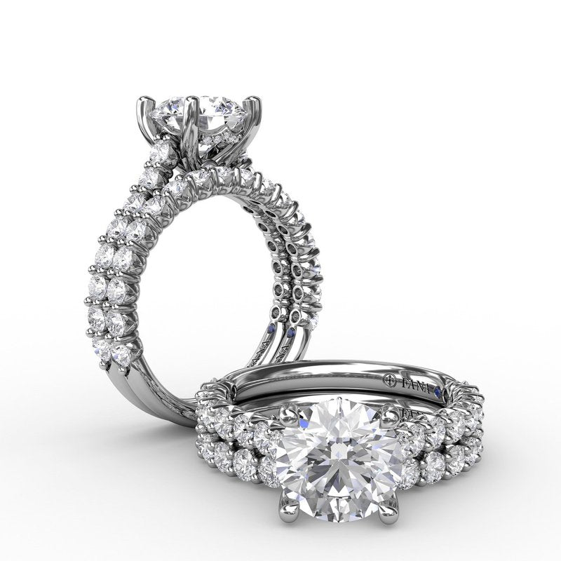 Contemporary Diamond Solitaire Engagement Ring With Hidden Halo S3219 - TBird