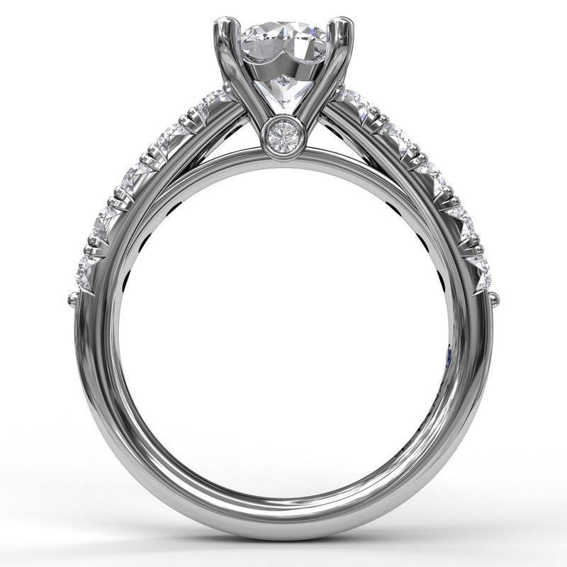 Handset French Pave Diamond Engagement Ring S3684 - TBird