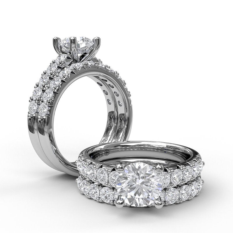 Handset French Pave Diamond Engagement Ring S3684 - TBird