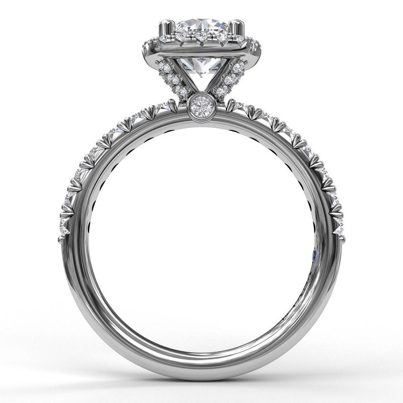 Classic Diamond Halo Engagement Ring with a Gorgeous Side Profile S3817 - TBird