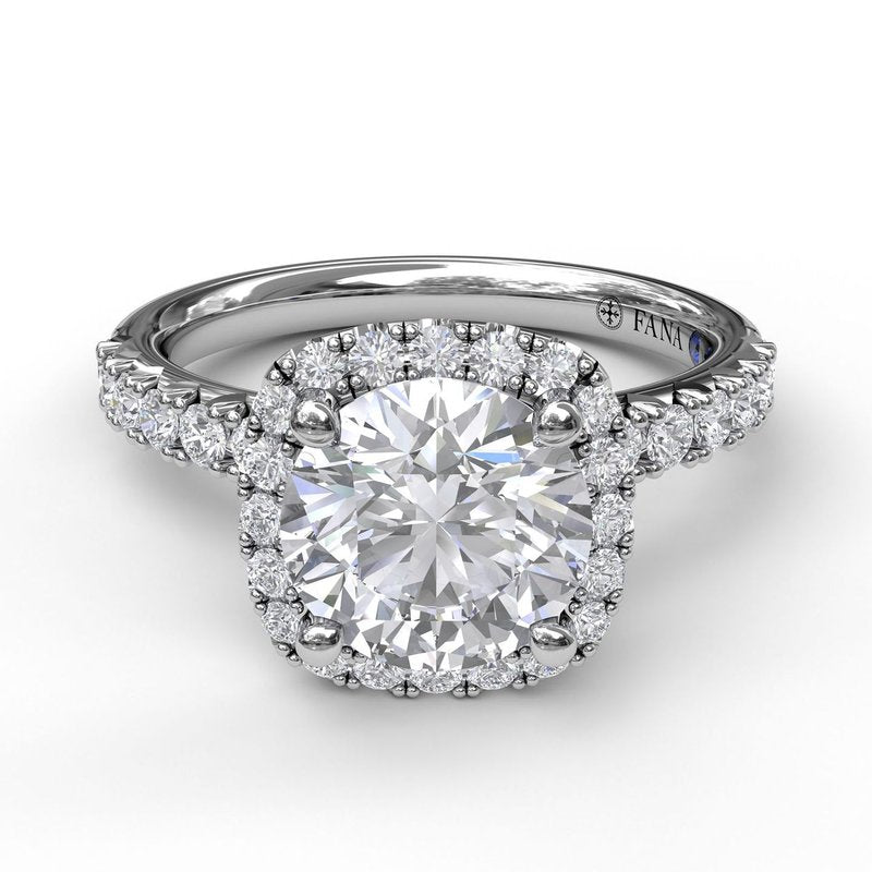 Classic Diamond Halo Engagement Ring with a Gorgeous Side Profile S3819 - TBird