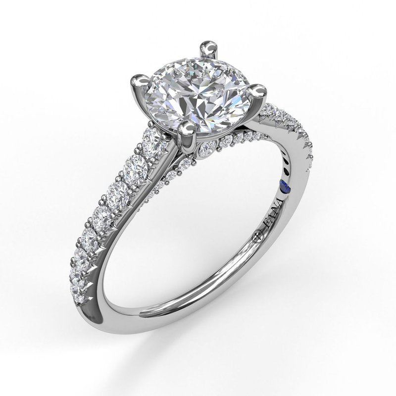 Delicate Classic Engagement Ring with Delicate Side Detail S3862 - TBird