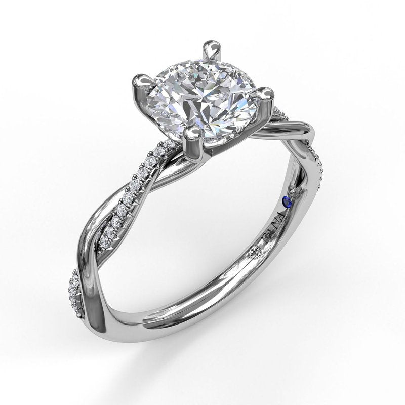 Gold And Diamond Twist Engagement Ring S3901 - TBird