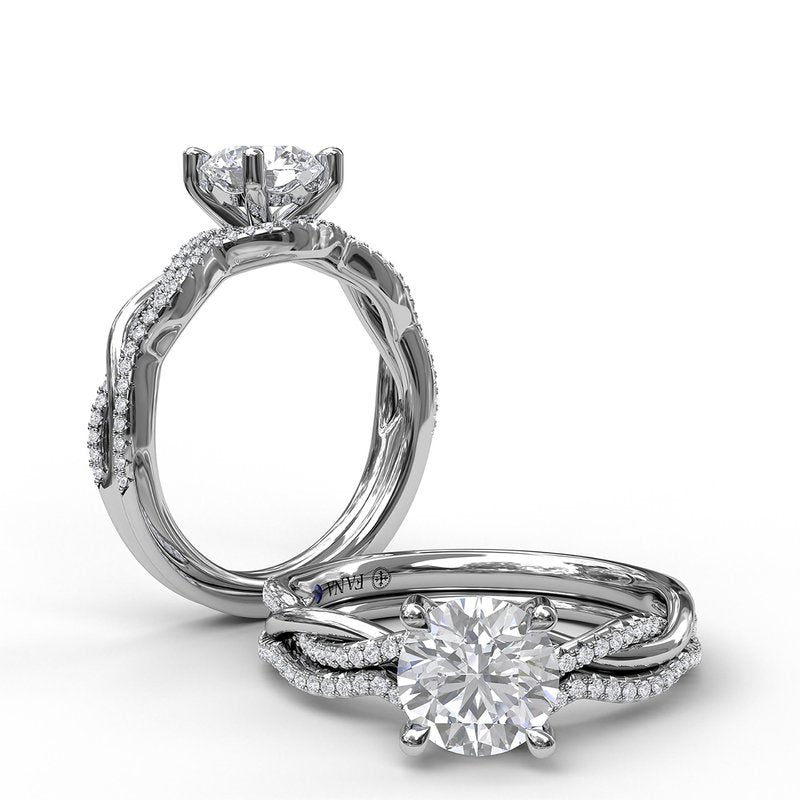 Gold And Diamond Twist Engagement Ring S3901 - TBird