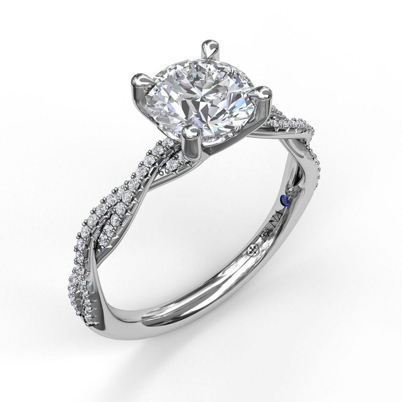 Petite Diamond Twist Engagement Ring S3902 - TBird
