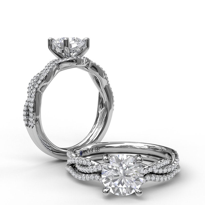 Petite Diamond Twist Engagement Ring S3902 - TBird