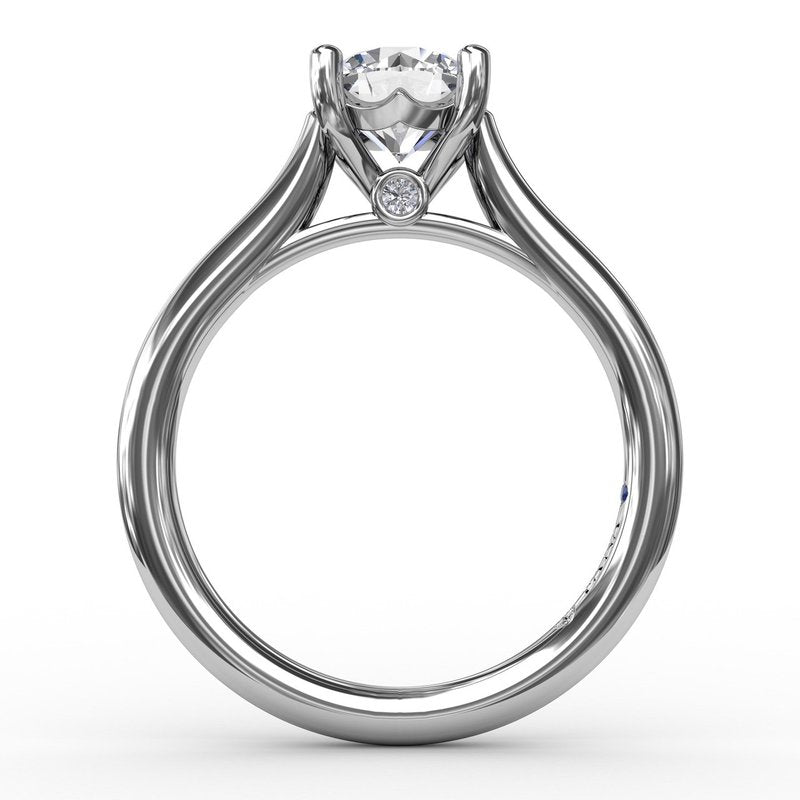 Classic Round Diamond Solitaire Engagement Ring With Cathedral Setting S4014 - TBird