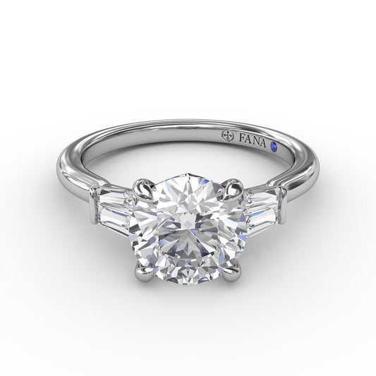 Double Baguette Diamond Engagement Ring S4108 - TBird