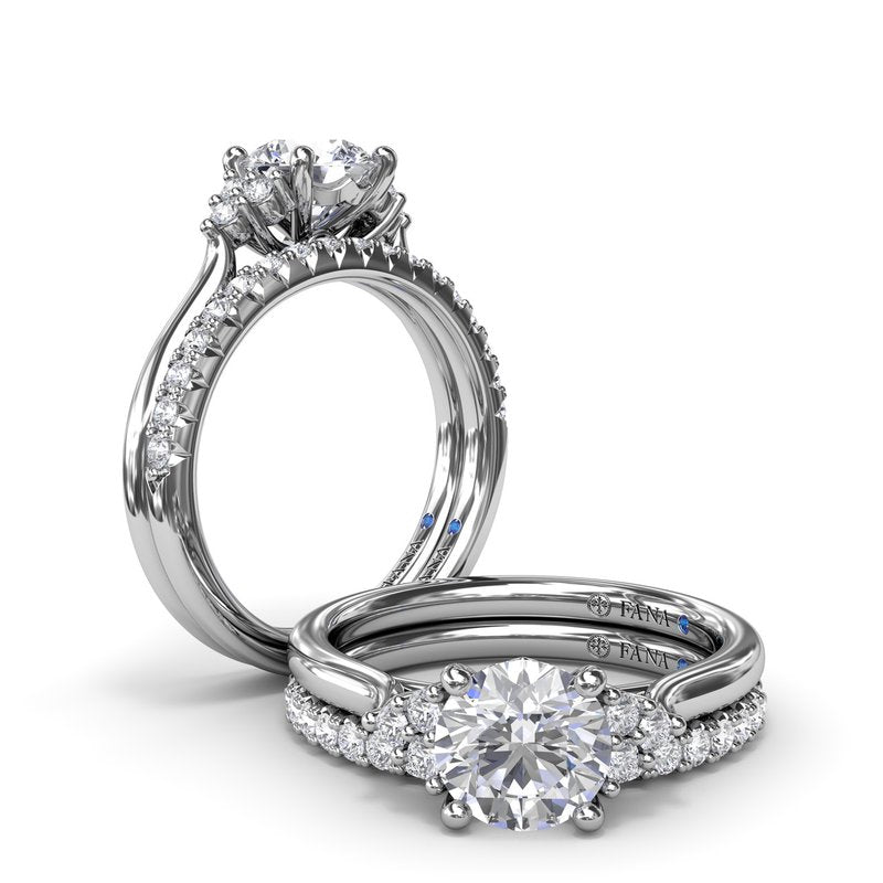 Sophisticated Side Cluster Diamond Engagement Ring S4167 - TBird