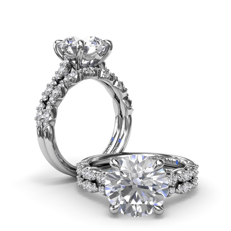 Petite Pave Diamond Engagement Ring S4199 - TBird