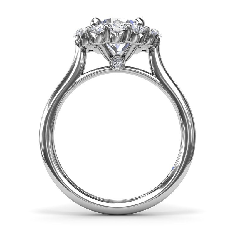 Floral Halo Diamond Engagement Ring S4214 - TBird