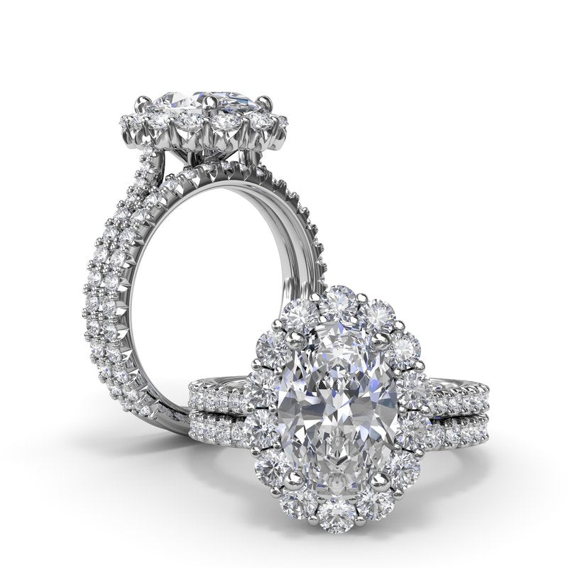 Floral Halo Diamond Engagement Ring S4215 - TBird