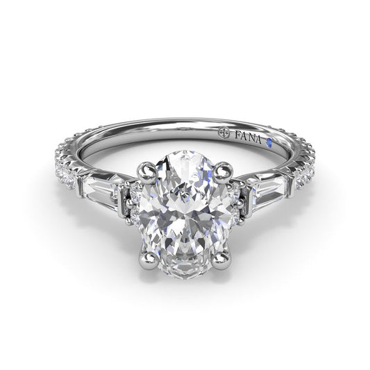 Modern Twist Three Stone Engagement Ring S4221 - TBird