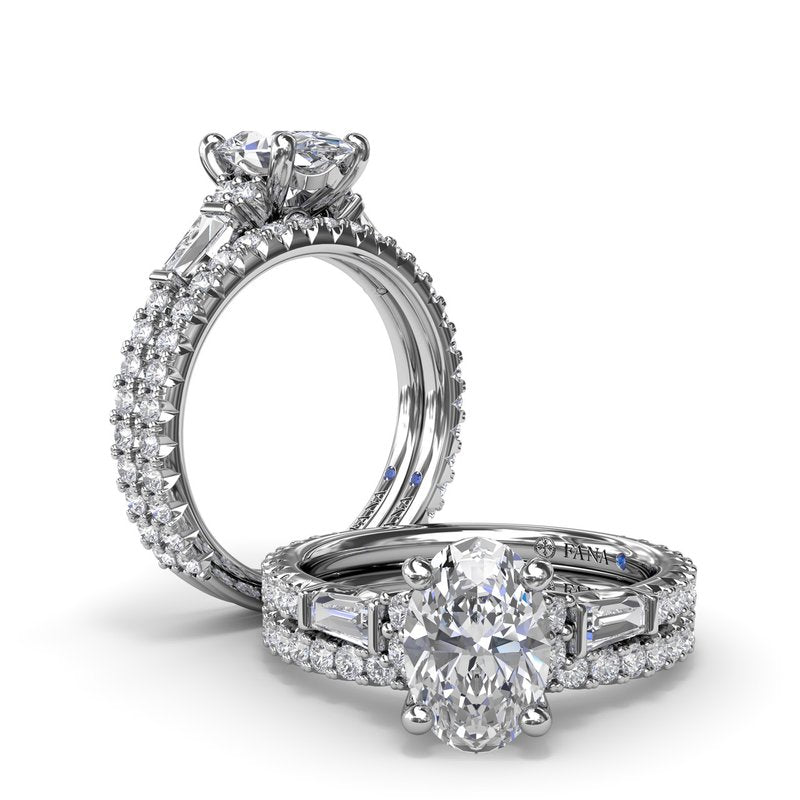 Modern Twist Three Stone Engagement Ring S4221 - TBird