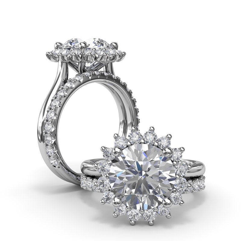 Floral Diamond Engagement Ring S4223 - TBird