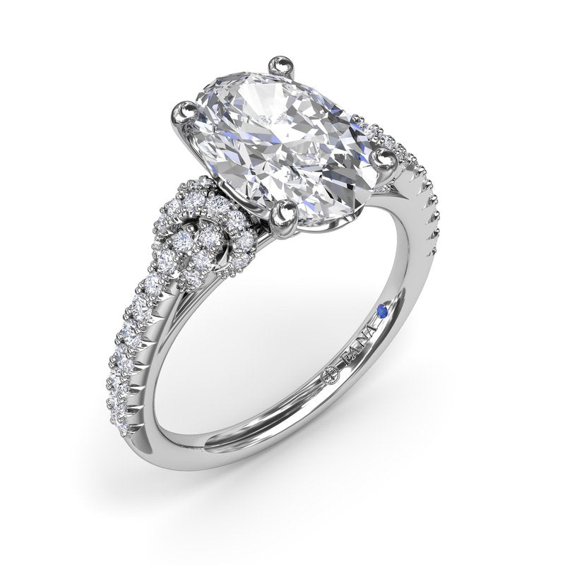 Oval Love Knot Diamond Engagement Ring S4235 - TBird