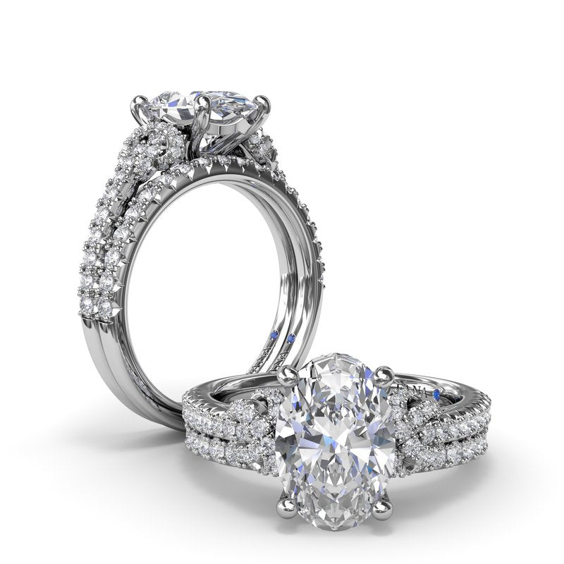 Oval Love Knot Diamond Engagement Ring S4235 - TBird