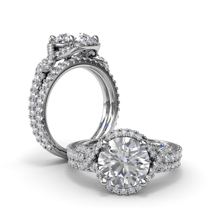 Round Love Knot Diamond Engagement Ring S4242 - TBird