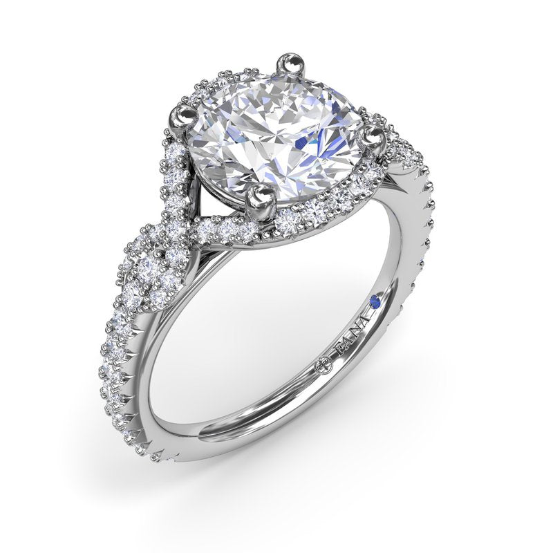 Round Love Knot Diamond Engagement Ring S4242 - TBird