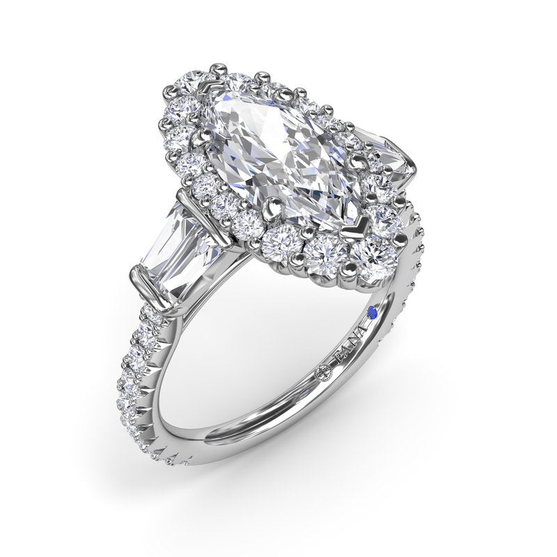 Marquise Baguette Diamond Engagement Ring S4262 - TBird
